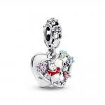 Pandora ékszer Disney Micimackó dupla szív ezüst charm 792214C01