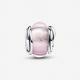 Pandora ékszer Rózsszín muránói üveg charm ezüst keretben 793241C00