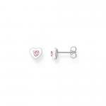 Thomas Sabo  Rózsaszín szív ezüst fülbevaló tűzzománccal H2268-041-9