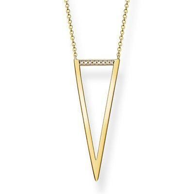 Thomas Sabo 18K arannyal bevont háromszög ezüst nyaklánc gyémánttal D_KE0008-924-14-L80