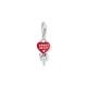 Thomas Sabo Szív alakú piros nyalóka ezüst charm 2072-664-10