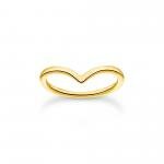 Thomas Sabo V formájú aranyozott ezüst gyűrű 