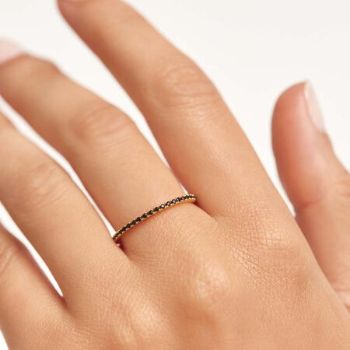 PDPaola Black essential aranyozott ezüst gyűrű