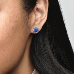 Pandora ékszer Szikrázó kék köves ovális ezüst fülbevaló