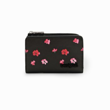 Desigual Circa emma mini fekete virágos pénztárca