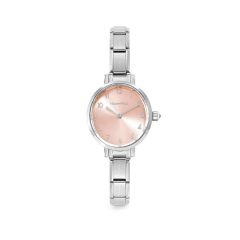 Nomination Paris ezüst színű rózsaszín ovális számlapos női óra