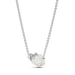 Pandora ékszer Virágzó fehér rózsa ezüst nyaklánc
