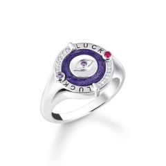 Thomas Sabo Ezüst pecsétgyűrű lila tűzzománccal