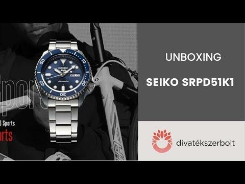 SEIKO 5 Sports fémcsatos, kék számlapos férfi búváróra - SRPD51K1