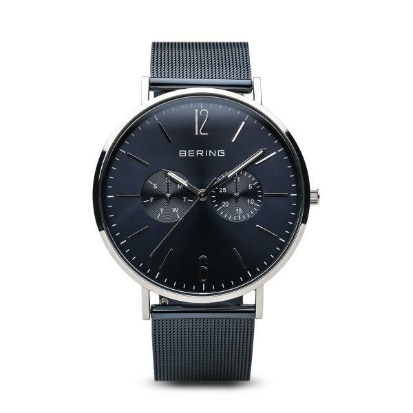 Bering Classic kék ezüst férfi óra 14240-303