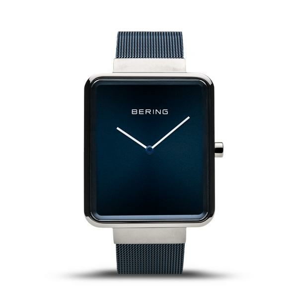 Bering Classic kék ezüst négyszögletes uniszex óra 14533-307