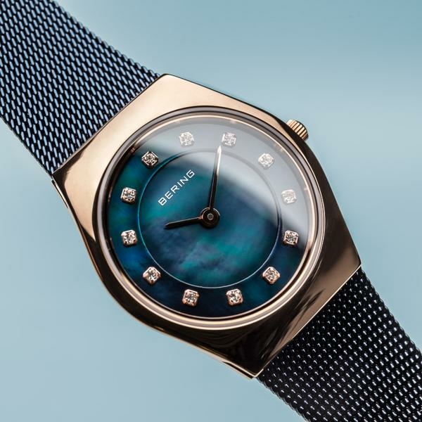 Bering Classic kék női óra rozé tokkal 11927-367