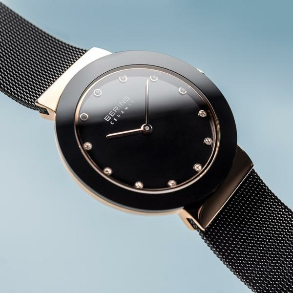 Bering Fekete rozé női óra kerámia tokkal 11435-166