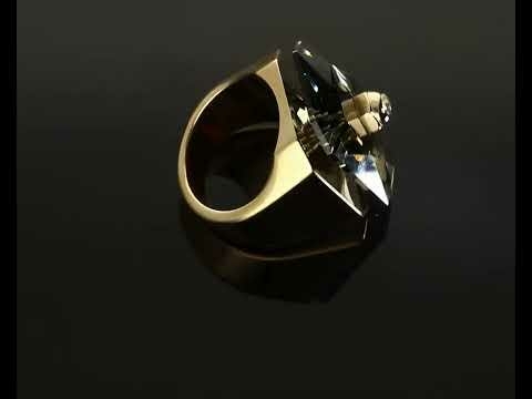 Swarovski Numina arany színű gyűrű nagy szürke kővel