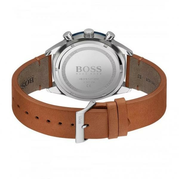 Boss Santiago barna bőrszíjas dual time férfi óra 1513860