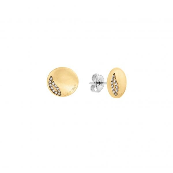 Calvin Klein Arany színű kör alakú fülbevaló cirkóniával 35000138