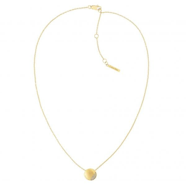 Calvin Klein Arany színű nyaklánc kör alakú kis medállal cirkóniával 35000144