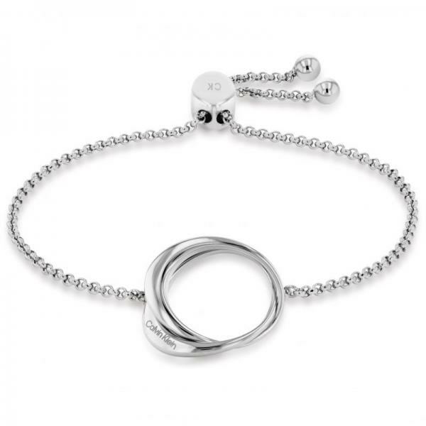 Calvin Klein Egymásba fonódó körök ezüst színű karkötő 35000006
