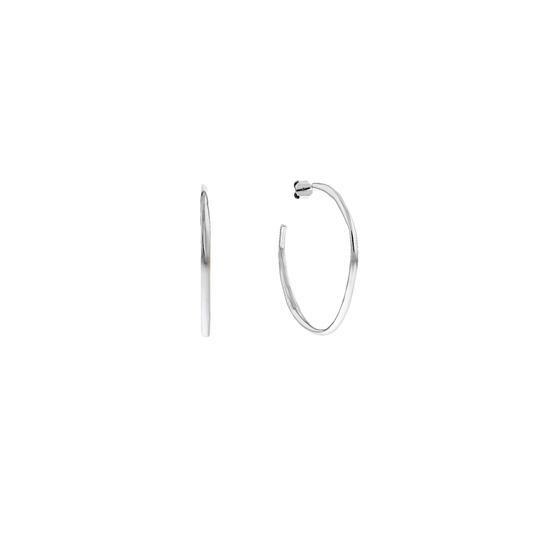 Calvin Klein Ezüst színű molten pebble kisebb karika fülbevaló 35000113