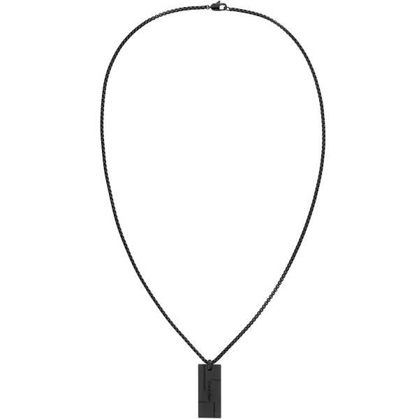 Calvin Klein Fekete acél férfi nyaklánc CK logós medállal 35000059