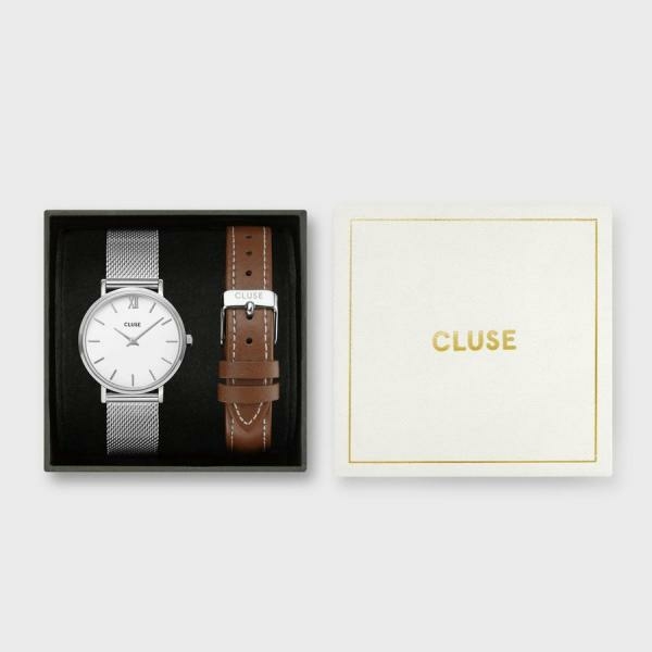 Cluse Minuit ezüst színű női óra szett CG10207