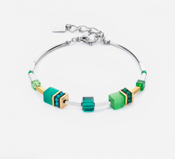 Coeur de Lion  GeoCUBE iconic lite zöld karkötő 2800/30-0500