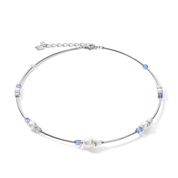 Coeur de Lion Acél kék nyaklánc kristály gyönggyel 5046/10-0720