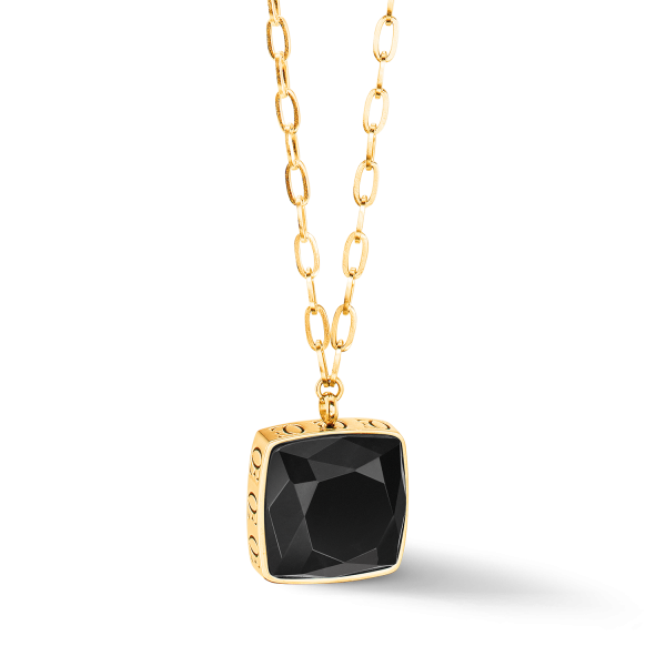 Coeur de Lion Amulet square arany-fekete nyaklánc 1201/10-1316