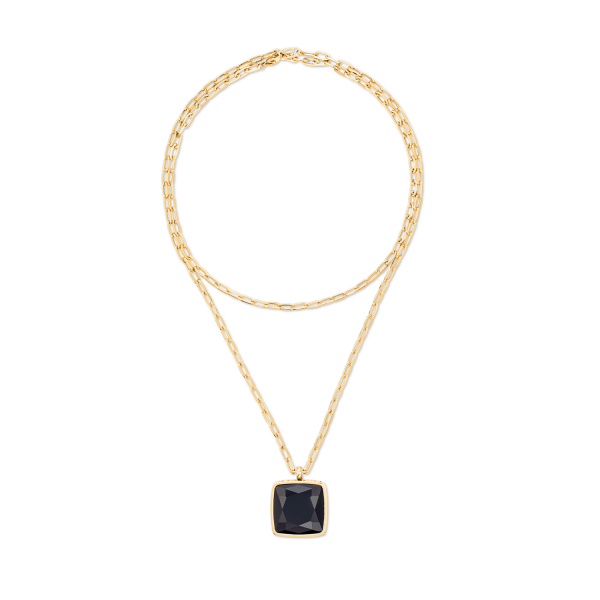 Coeur de Lion Amulet square arany-fekete nyaklánc 1201/10-1316