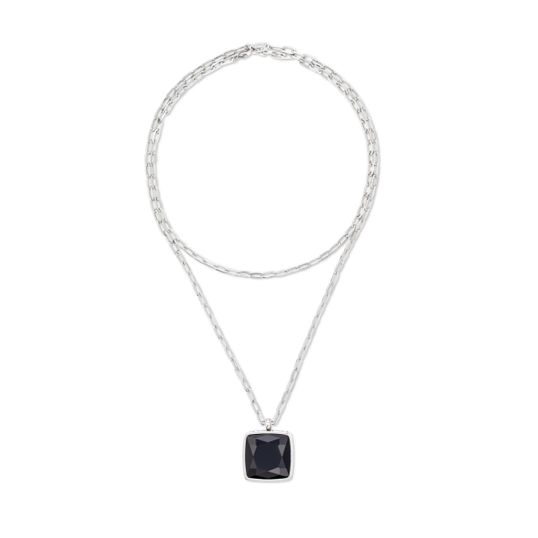 Coeur de Lion Amulet square ezüst-fekete nyaklánc 1201/10-1317