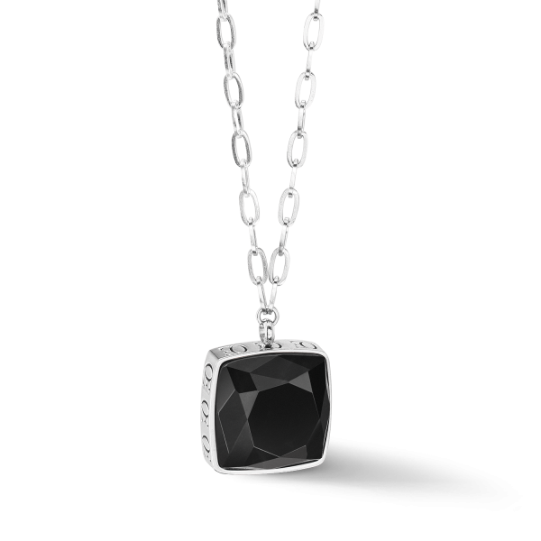 Coeur de Lion Amulet square ezüst-fekete nyaklánc 1201/10-1317