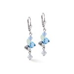Coeur de Lion Dancing Crystals ezüst-kék fülbevaló 2038/20-0737