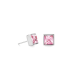 Coeur de Lion Ezüst színű négyzet alakú fülbevaló rózsaszín kővel 0500/21-1917