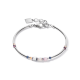 Coeur de Lion Finom gyöngyök és kocka ezüst színű lila bézs hematit szintetikus tigrisszem karkötő swarovski kristállyal 5045/30-0836