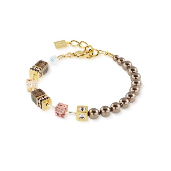 Coeur de Lion GeoCUBE fusion pearl mocha mousse karkötő 5086/30-1100