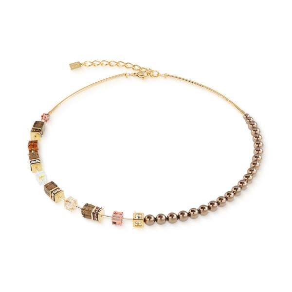 Coeur de Lion GeoCUBE fusion pearl mocha mousse nyaklánc 5086/10-1100