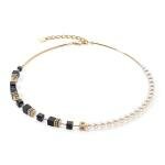 Coeur de Lion GeoCUBE fusion pearls fekete arany nyaklánc 5086/10-1316