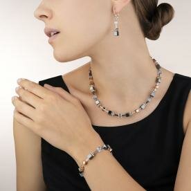 Coeur de Lion GeoCUBE hematit rozé swarovski fülbevaló 4015/20-0730