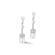 Coeur de Lion GeoCUBE Iconic ezüst-fehér fülbevaló 3018/21-1417