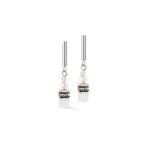 Coeur de Lion GeoCUBE mini fusion pearl ezüst-fehér fülbevaló 4087/21-1417