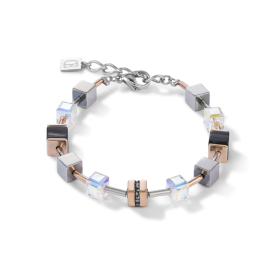 Coeur de Lion GeoCUBE rozé fekete ásvány karkötő 4965/30-1630