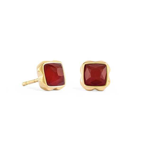 Coeur de Lion Januári születésköves vörös achát-arany fülbevaló 1301/21-0300
