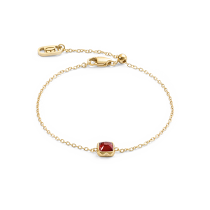 Coeur de Lion Januári születésköves vörös achát-arany karkötő 1301/30-0300