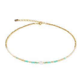 Coeur de Lion Lagoon Pearl arany-menta nyaklánc 4358/10-0522