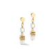 Coeur de Lion Mini Cubes fehér arany árnyalatú fülbevaló 4565/21-1416