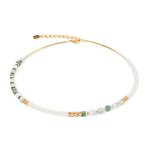 Coeur de Lion Precious fusion offset arany-zöld nyaklánc 4354/10-0500