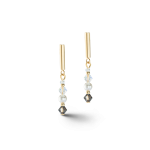 Coeur de Lion Princess Pearls arany színű fehér szürke fülbevaló 6022/21-1218