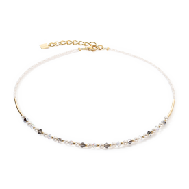 Coeur de Lion Princess Pearls arany színű fehér szürke nyaklánc 6022/10-1218