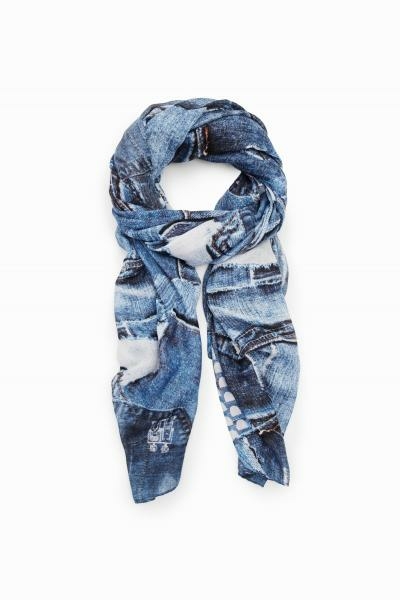 Desigual Denim kék sál 23WAWA12