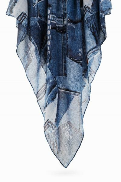 Desigual Denim kék sál 23WAWA12